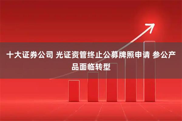 十大证券公司 光证资管终止公募牌照申请 参公产品面临转型
